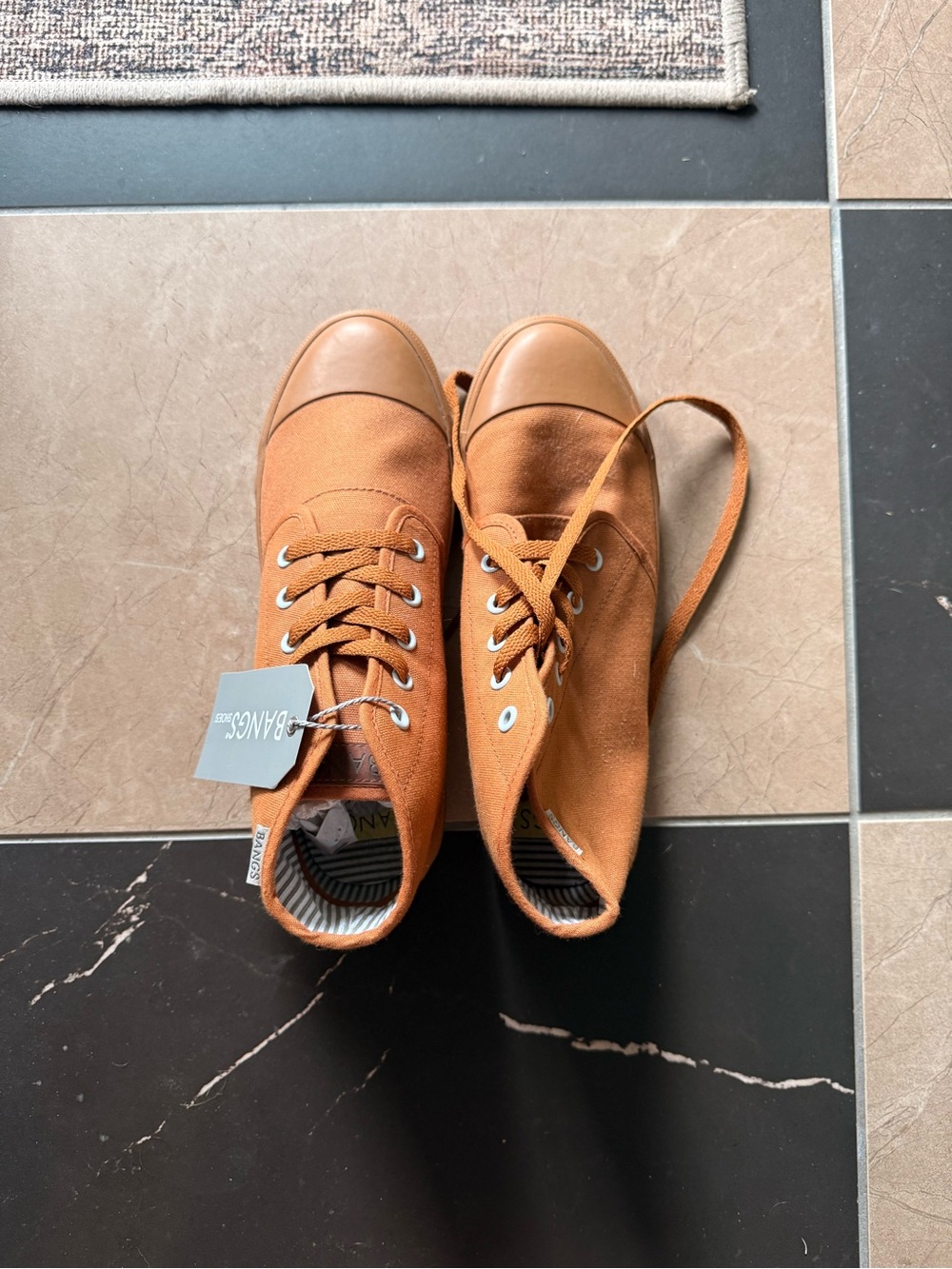 BANG Rust Orange Canvas High-Top Sneakers